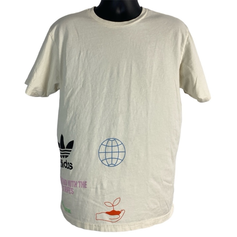 Adidas Nature Made Logo Organic Cotton Short Sleeve Size Large